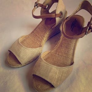 Tan wedge sandals